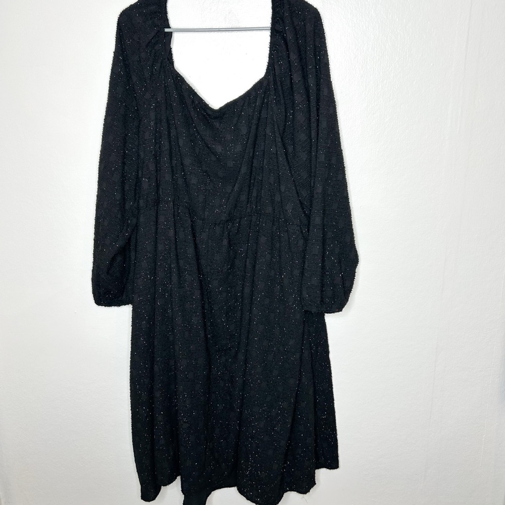 Bloomchic Women’s Glitter Sparkle Knee Length Dress Black Plus Size 26 - Picture 8 of 8